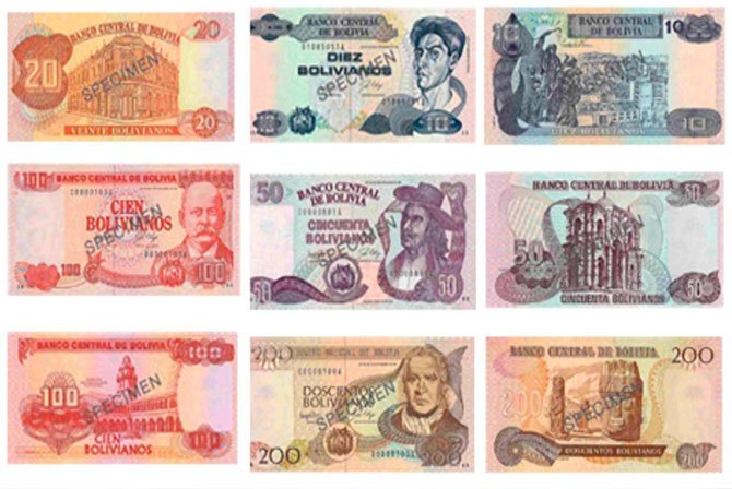 Boliviano Money Notes 2017