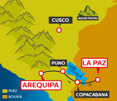 Tourist Bus Arequipa to Puno to Copacabana to La Paz (Bolivia Hop)