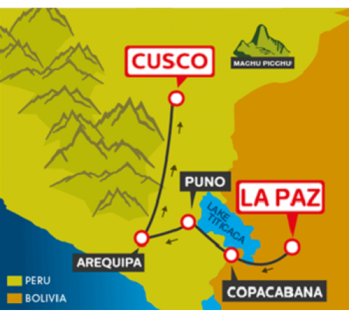 Tourist Bus La Paz to Copacabana to Puno to Arequipa to Cusco (Bolivia Hop)