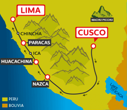 Tourist Bus Cusco to Huacachina to Paracas to Lima (Peru Hop)