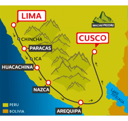 Tourist Bus Lima to Paracas to Huacachina to Arequipa to Cusco (Peru Hop)